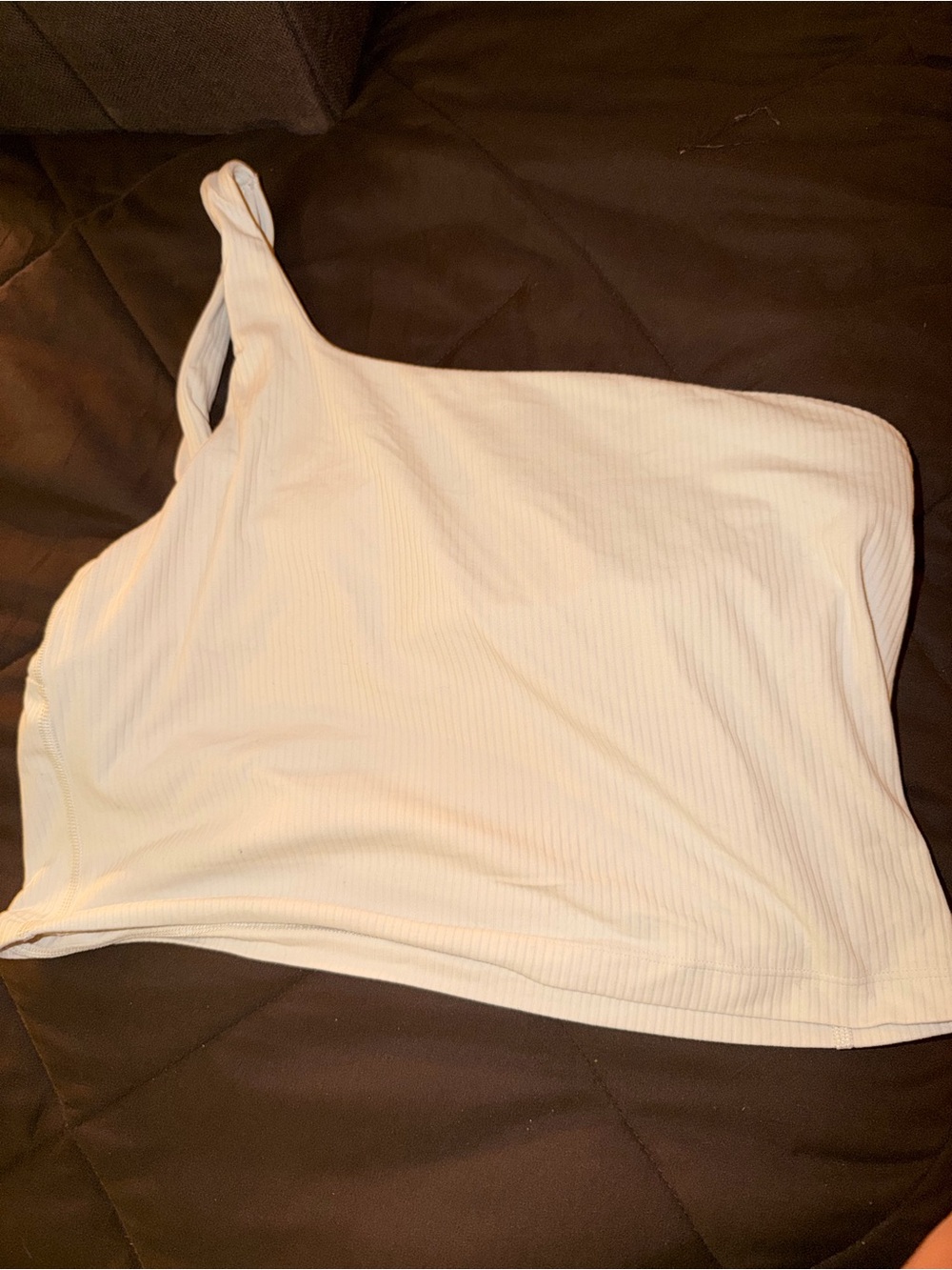 Lulu One-Shoulder Ribbed cream Women’s Tank Top